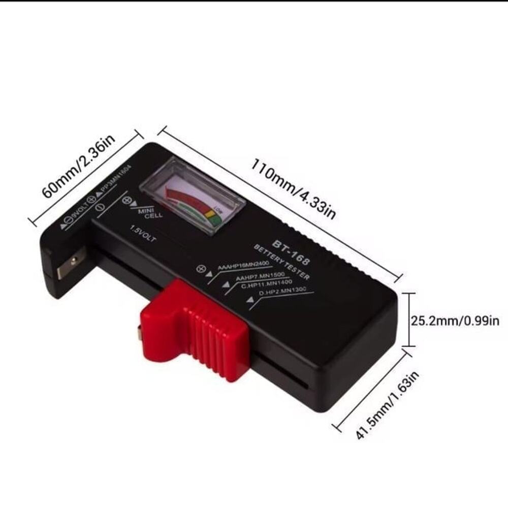 Battery Life Tester Universal Cell Voltage Color Meter Checker AA AAA 9V & Watch